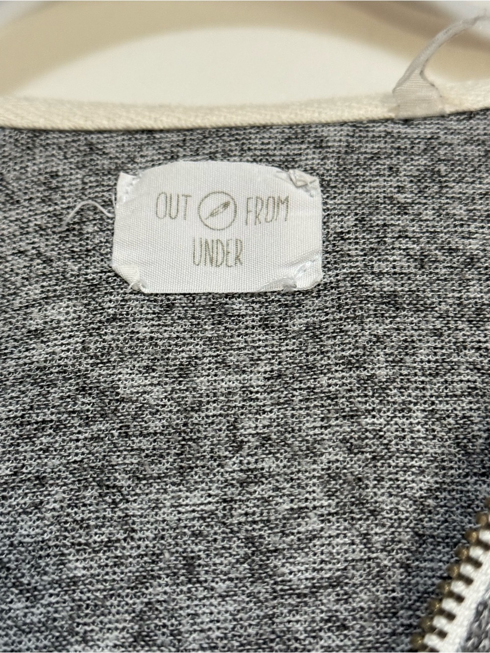 Urban Outfitters Gray Soft Knit Cropped Zip Up Hoodie Lounge Jacket | Small - Picture 11 of 15